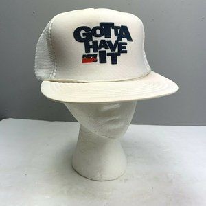 Vintage Pepsi Snapback Trucker Hat Mesh Puffer Logo White One Size Cap